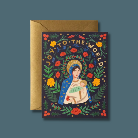 Madonna and child with flowers surrounding