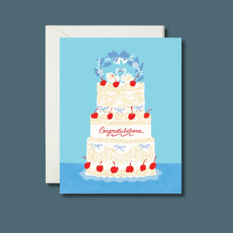 Swan Wedding Cake Card