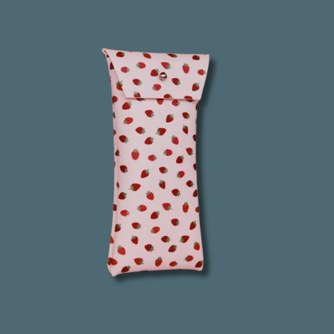 Strawberries Pink Sunglasses Case
