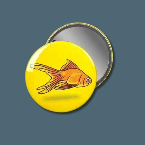 Goldfish Risograph Pocket Mirror