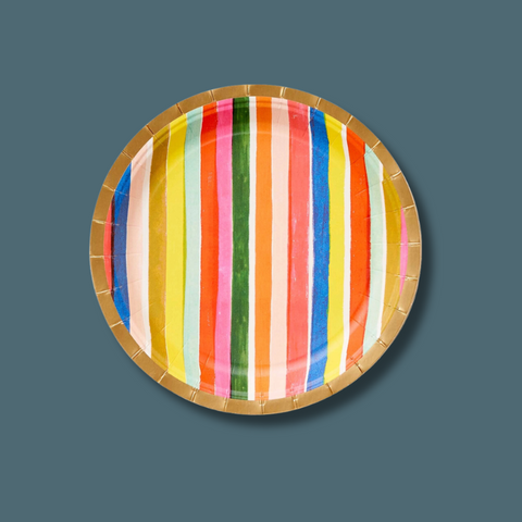 Multicolor striped plate