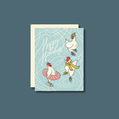 Skating Chickens Card