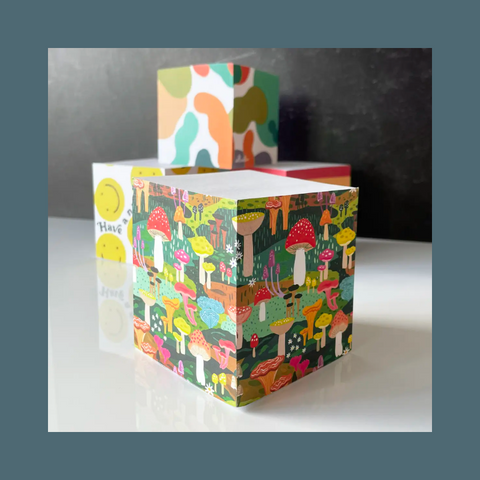 Block pad with mushrooms on the side