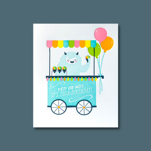 Yeti at an sno-cone stand