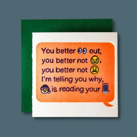 Tiny Texting Santa Holiday Card