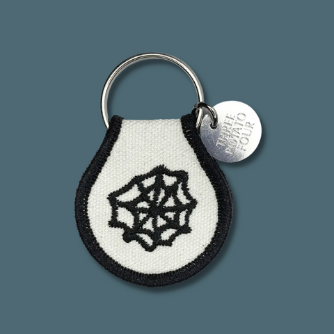 Spiderweb on white with black border