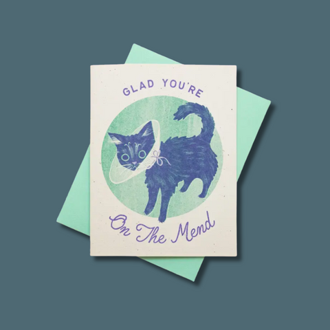 Glad You're On The Mend Cat Card