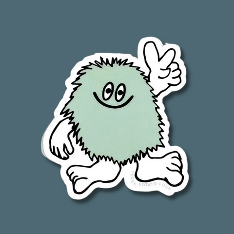 Fuzzy guy giving peace sign
