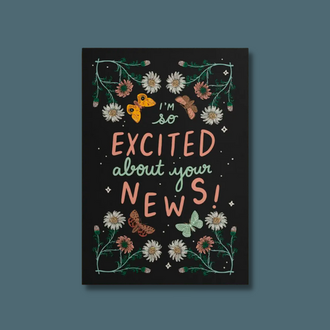 Flowers, moths, and text