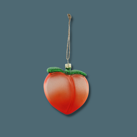 Peach emoji ornament
