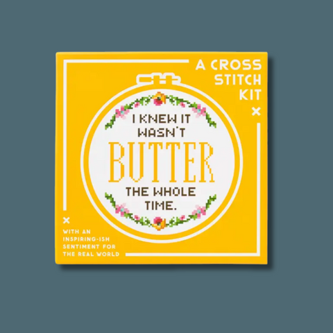 I Knew It Wasn't Butter Cross Stitch Kit