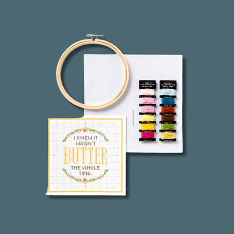 I Knew It Wasn't Butter Cross Stitch Kit