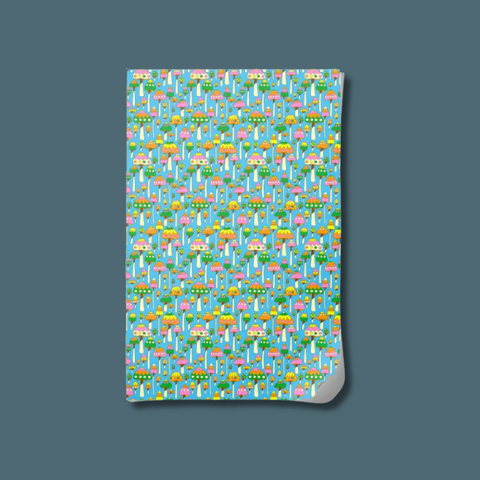 Groovy Mushrooms Wrapping Paper Sheet