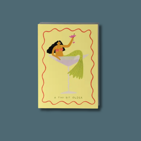 Martini Mermaid Birthday Card