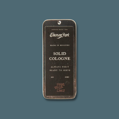 Solid cologne in tin
