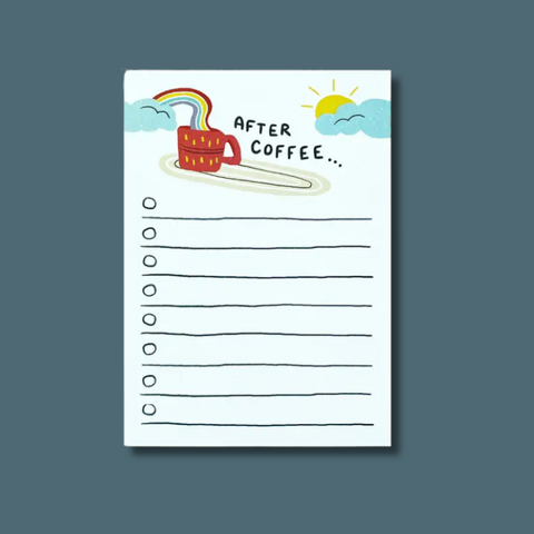 After Coffee To-Do List Notepad