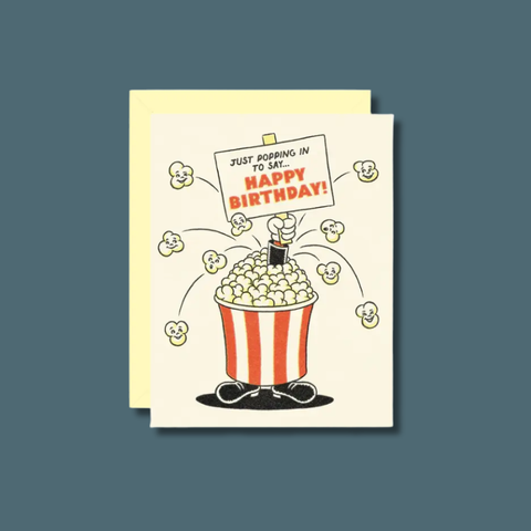 Popping In Birthday Card