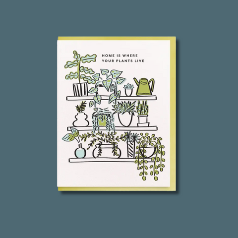 Home Plants Letterpress Card