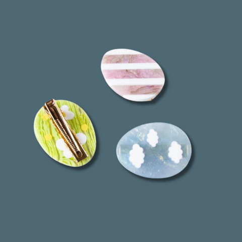 Eco Lime Daisy Egg Hair Clip