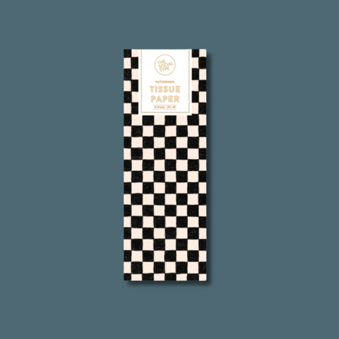 Black Checker Tissue Paper