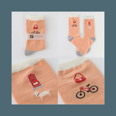 Peach Postal Crew Socks