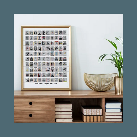 100 Essential Novels Scratch-Off Art Print