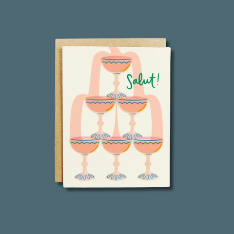 Champagne Tower Salut Card