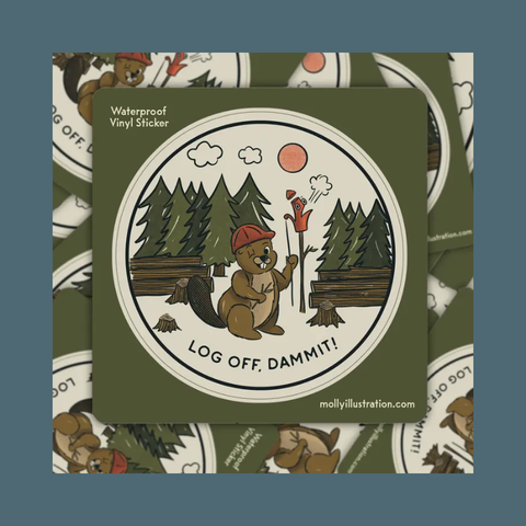 Log Off, Dammit Sticker