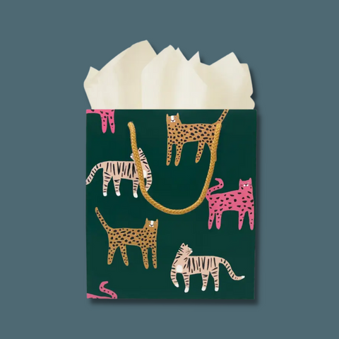 Wild cats on dark green