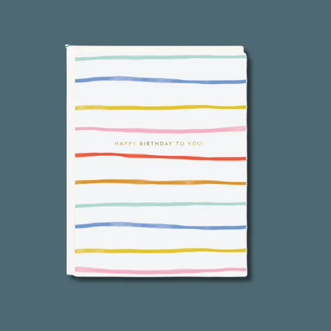 Colorful Striped Birthday Card