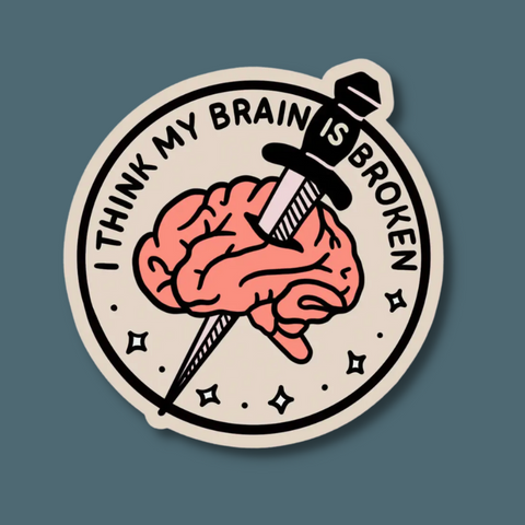 Brain with dagger through it