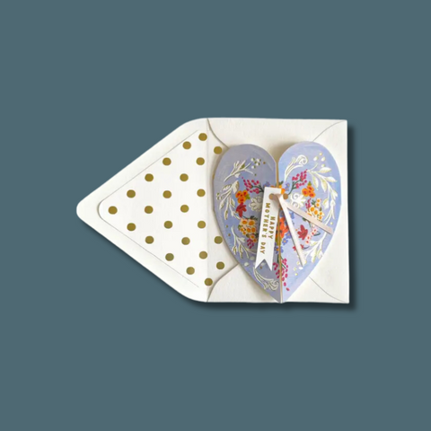 Blue Heart Happy Mother's Day Card