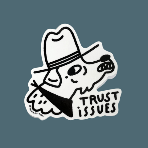 Trust Issues Cowboy Dog Sticker