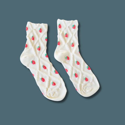 Strawberry Diamond Shape Casual Socks