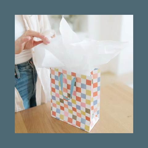 Check Medium Gift Bag