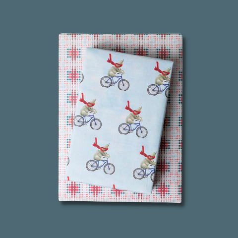 Polar bears on bicycles