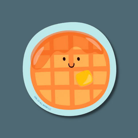 Waffle with syrup and butter