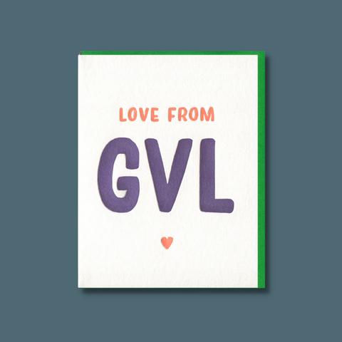 Love from GVL in orange and purple