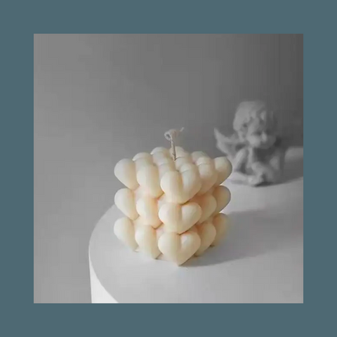 Cubes made of little hearts