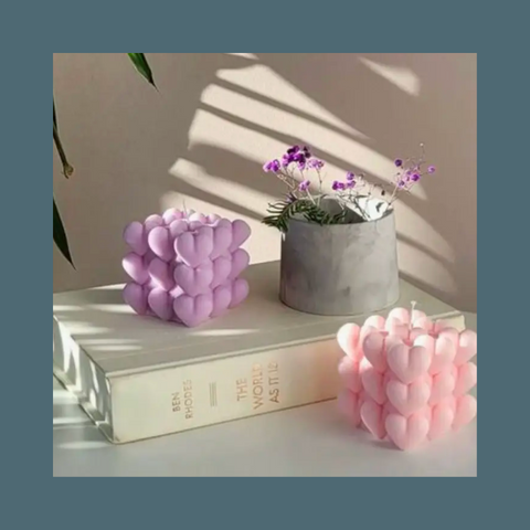 Cubes made of little hearts