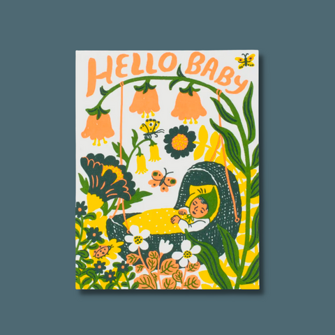 Bassinet among flowers