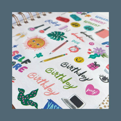 Planner interior sticker sheet