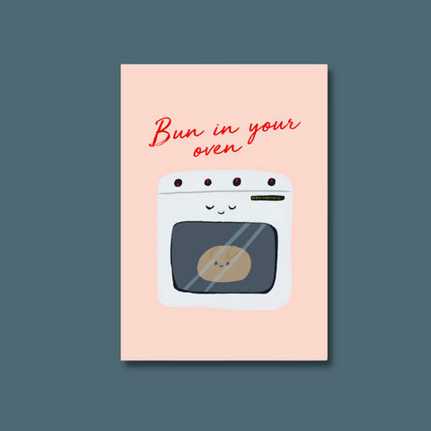 Oven and a bun with smiles