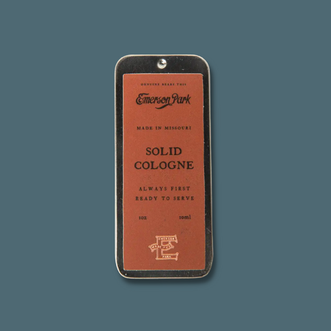 Solid cologne in tin