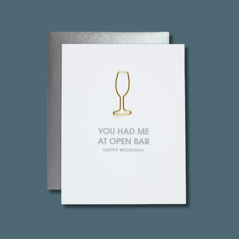 Open Bar Letterpress Paper Clip Card