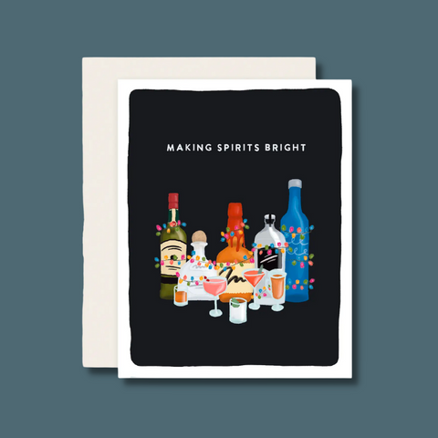 Liquor bottles and Christmas lights