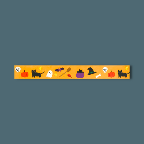 Halloween things on orange