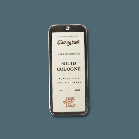 Solid cologne in tin