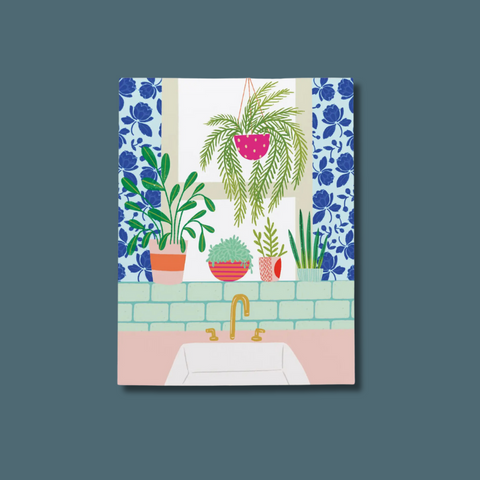 Window with plants hanging