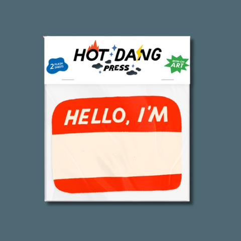 Hello I'm Blank Iron On Name Tag Set